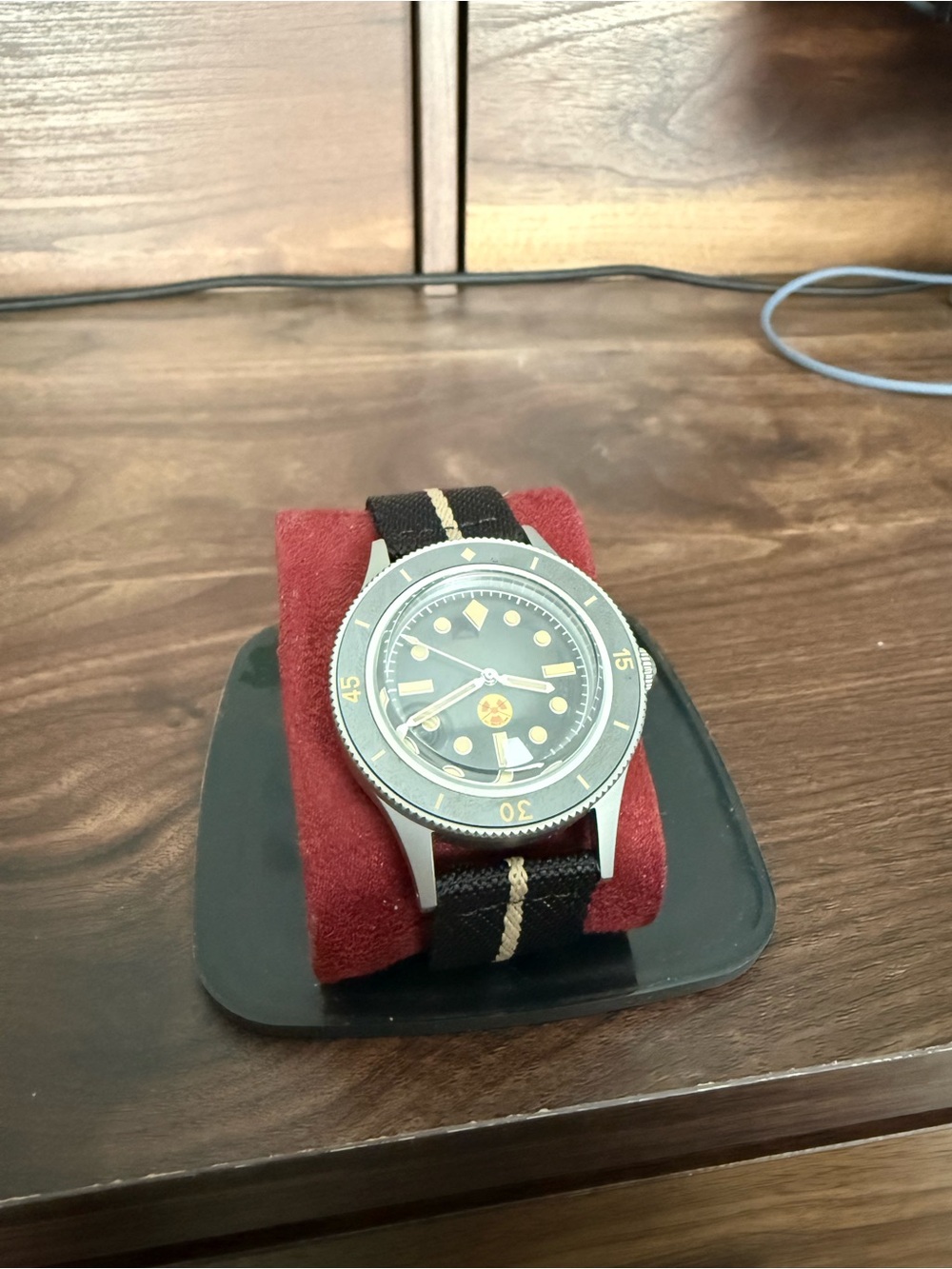Tandorio “50 fathoms” with Striped Fabric Strap. Automatic. 40mm. - Picture 3 of 3
